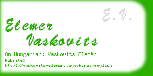 elemer vaskovits business card