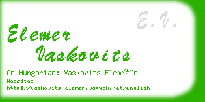 elemer vaskovits business card